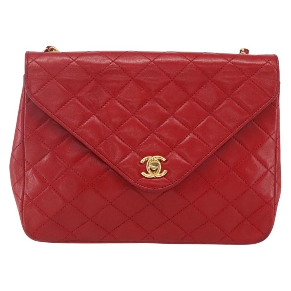 Chanel Matelasse Lambskin Chain Shoulder Bag Gold